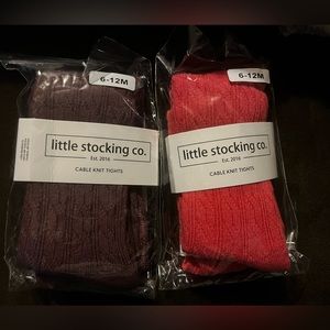 Little Stocking Co. Cable knit Tights 6-12 months